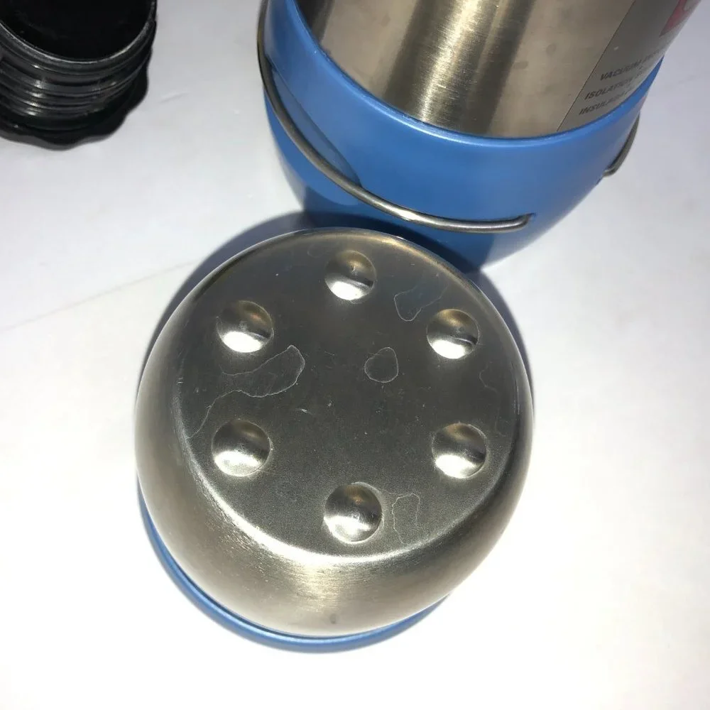 Trudeau Vacuum Insulated 12 HR Thermos‎ Stainless Steel & Blue